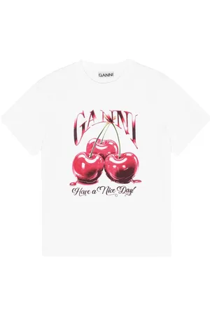 Ganni Logo-print graphic t-shirt