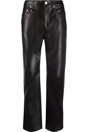 Nanushka Faux-leather cropped straight-leg trousers