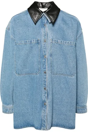 Nanushka Contrasting-collar denim shirt jacket