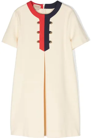 Gucci Web-trim box-pleat dress