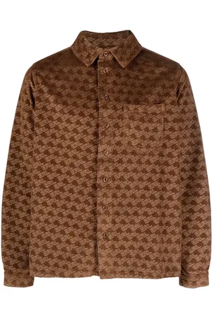 ERL All-over logo print corduroy shirt