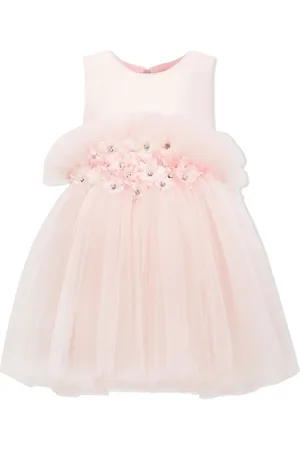 Tulleen Floral-appliqu?? tulle dress