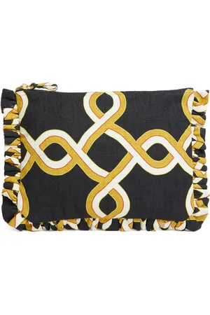 La DoubleJ Tackle-print cotton clutch bag