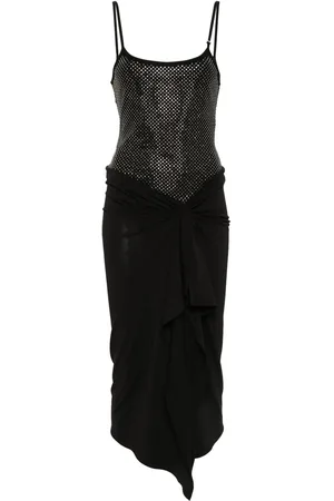 The Attico Rhinestone-embellished midi dress