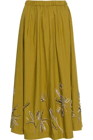 FORTE FORTE Crystal-embellished flared midi skirt