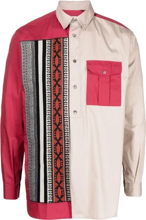 Ports V Geometric-print long-sleeve shirt