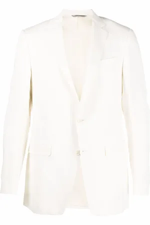CANALI Single-breasted linen-silk blazer