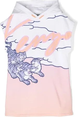 Kenzo Sleeveless tiger-print hooded dress