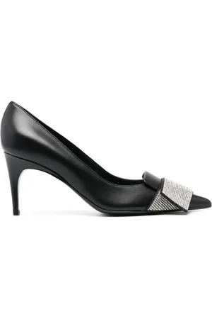 Sergio Rossi 80mm crystal-embellished leather pumps