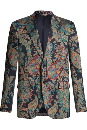 Etro Floral paisley-jacquard single-breasted blazer