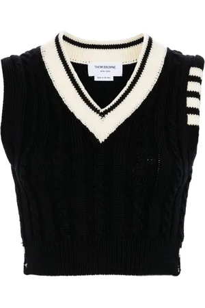 Thom Browne 4-Bar cable-knit vest