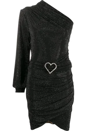 Philipp Plein One-shoulder crystal-heart dress