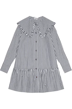 Ganni Striped cotton shirt dress