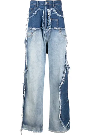 Natasha Zinko Upcycled asymmetric patchwork jeans