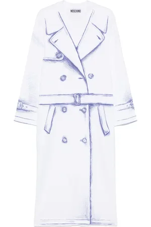 Moschino Trench coat-print maxi dress