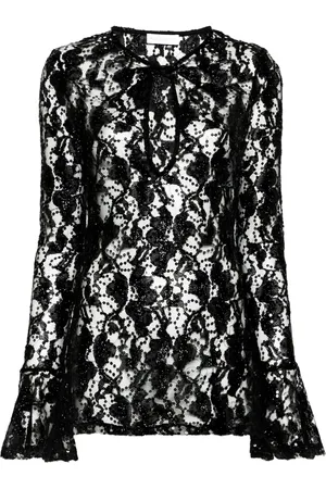 Nina Ricci Sequinned sheer-lace top