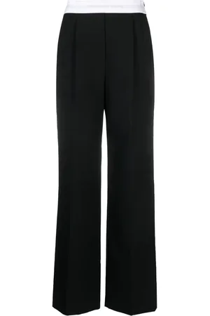 Alexander Wang Logo-waistband straight-leg trousers