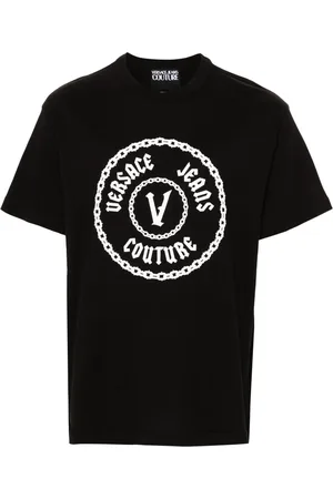 VERSACE Raised-logo cotton T-shirt