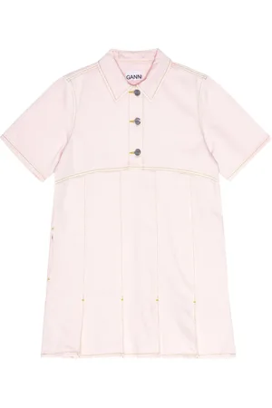 Ganni Pleat-hem denim mini dress