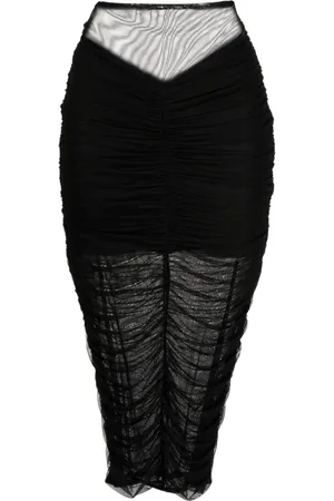 FLEUR DU MAL Ruched midi skirt