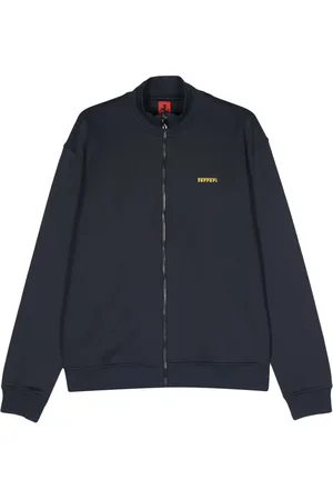 FERRARI Rubberised-logo zipped sweatshirt