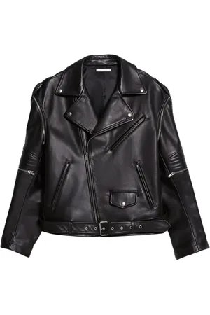 Helmut Lang Belted leather biker jacket