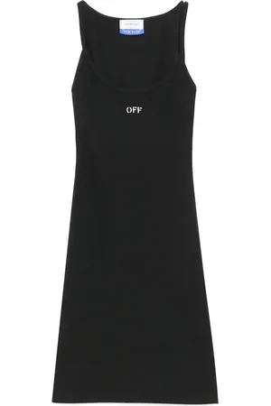 OFF-WHITE Off-embroidered ribbed minidress
