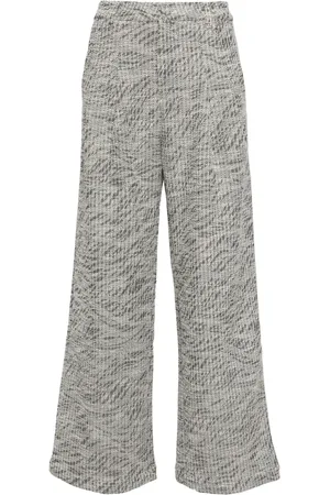 B+AB Ribbed-knit flared trousers