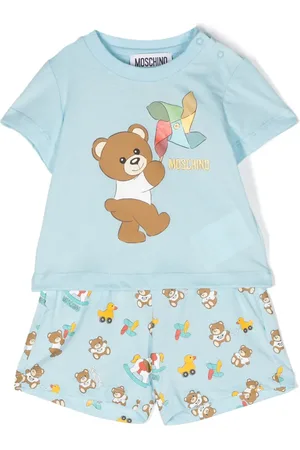 Moschino Teddy bear-print cotton babygrow set