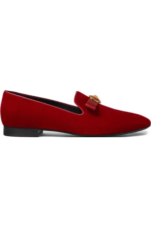 VERSACE Gianni Ribbon velvet slippers