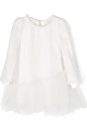 MONNALISA Asymmetric tulle midi dress