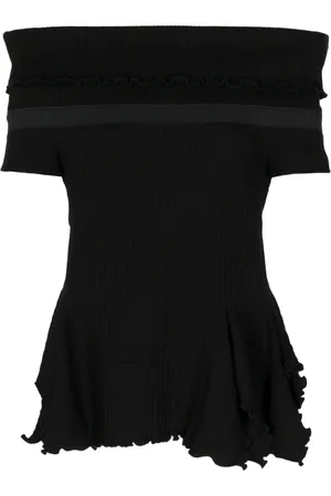 GOEN.J Off-shoulder cotton-blend top