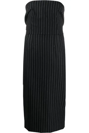 Dolce & Gabbana Pinstriped strapless midi dress