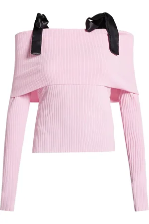 ROTATE Off-shoulder strap sweater