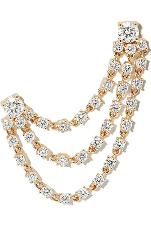 Anita 18kt yellow chain-detail diamond earring