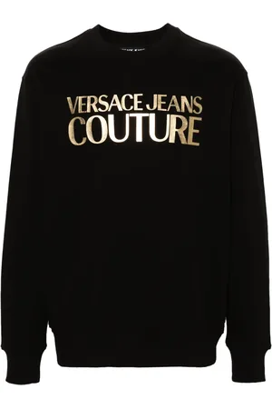 VERSACE Raised-logo cotton sweatshirt