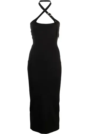 The Attico Decorative-buckle halterneck dress