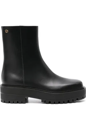 Gianvito Rossi Square-toe leather boots