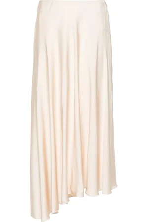 PESERICO SIGN Asymmetric satin midi skirt