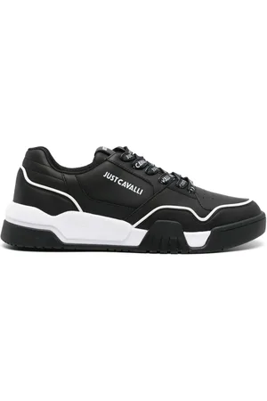 Roberto Cavalli Logo-embossed leather sneakers