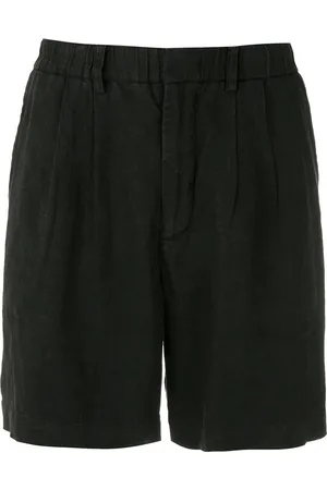 HANDRED Pleated linen shorts