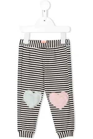 Wauw Capow by Bangbang Striped heart-patch leggings