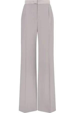 Alberta Ferretti Satin-trim crepe trousers