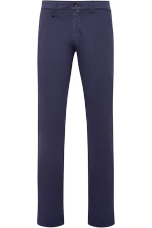 BILLIONAIRE Logo-embroidered denim chino trousers