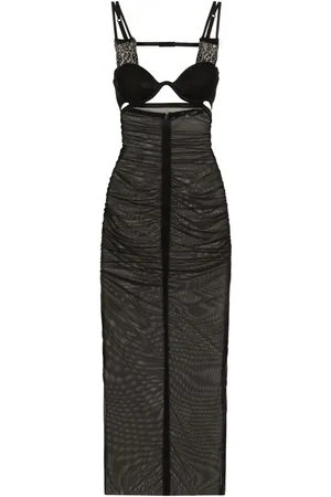 Dolce & Gabbana Bustier-style sheer midi dress
