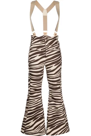 Cynthia Rowley Zebra-print flared ski trousers