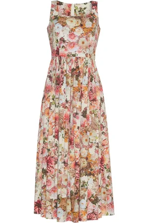 ADAM LIPPES Floral-print poplin midi dress