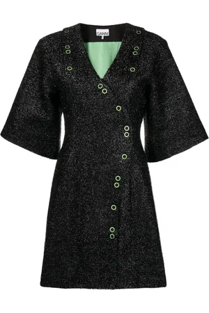 Ganni Sparkle wrap minidress