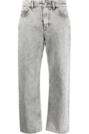 MOORER Stonewashed straight-leg jeans