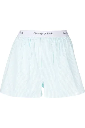 Sporty & Rich Logo-waistband striped boxer shorts